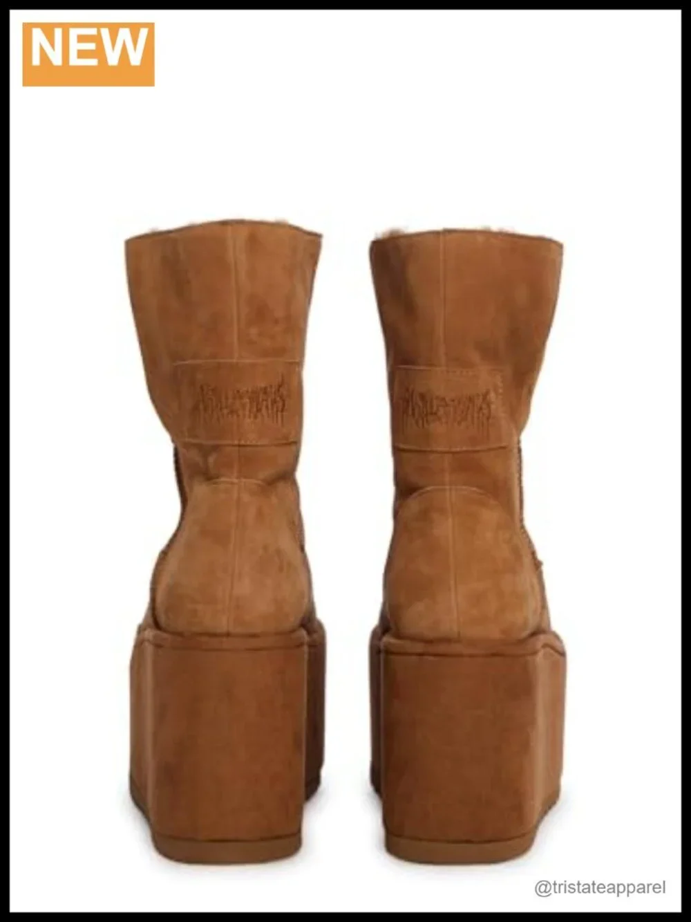 Fleece Lined Suede Platform Boots Winter Booties